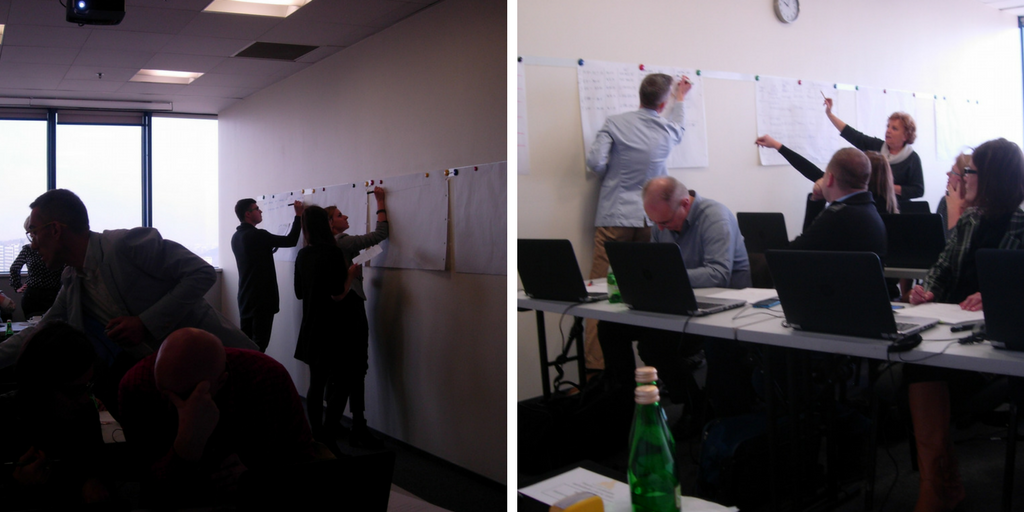 Na zdjęciu uczestnicy warsztatów przy komputerach